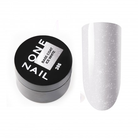 ONE NAIL   Base ICE WHITE   30мл (шайба)   База прозрачная жесткая c шиммером молочная