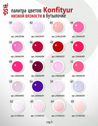 BSG   KONFITYUR во флаконе   #066   НИЗКАЯ ВЯЗКОСТЬ   20мл   Гель для моделирования средне-жидкий полупрозрачный