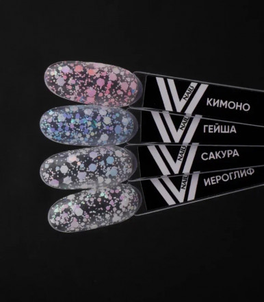 VOGUE NAILS   Гель-лак с шестигранниками  10мл  САКУРА