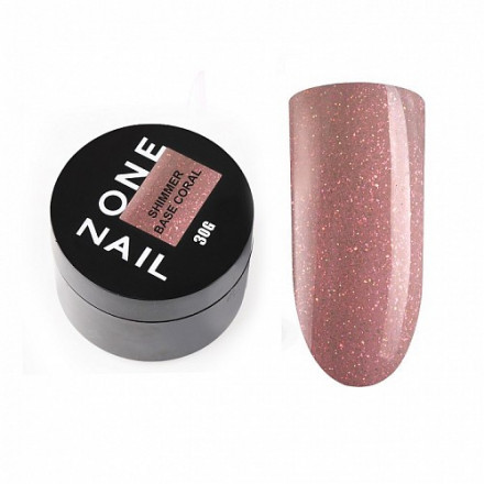 ONE NAIL   Base SHIMMER CORAL   30мл (шайба)   База камуфлирующая эластичная c шиммером  (легкие в снятии)
