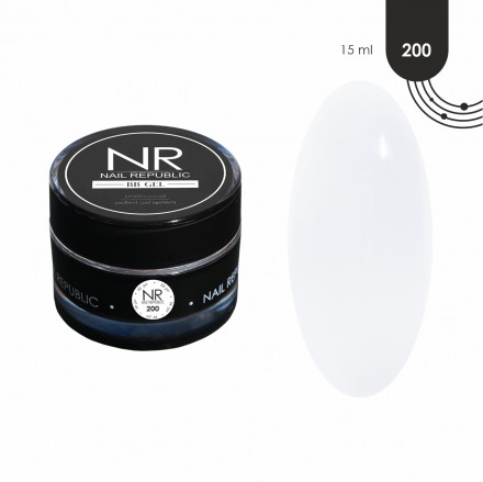 NAIL REPUBLIC   BB-GEL #200   15г   Гель  для моделирования средне-жидкий полупрозрачный молочный