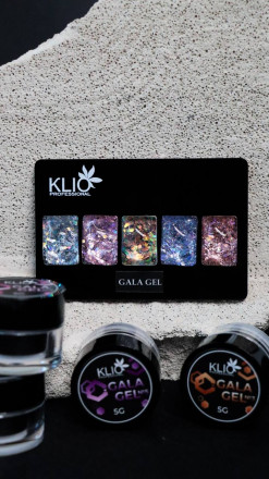 KLIO  Гель-лак с шестигранниками  GALA GEL  5г (банка)  №02   (СНЯТО)