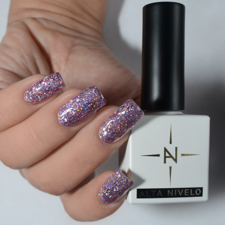 ALTA NIVELO   Гель-лак с шестигранниками   10мл   DISCO   #102