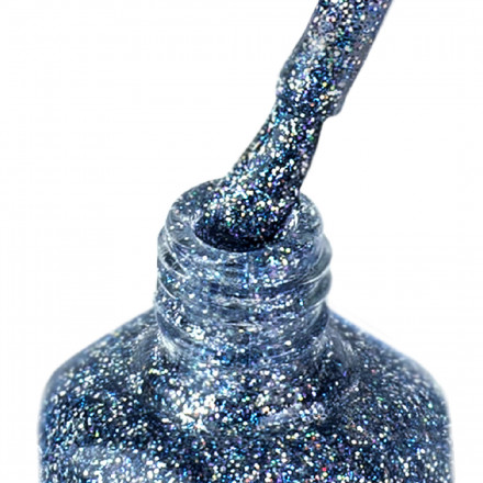 IQ BEAUTY   Prolac   #123 FROSTY BREATH   12,5мл   Лак для ногтей с биокерамикой плупрозрачный голографик