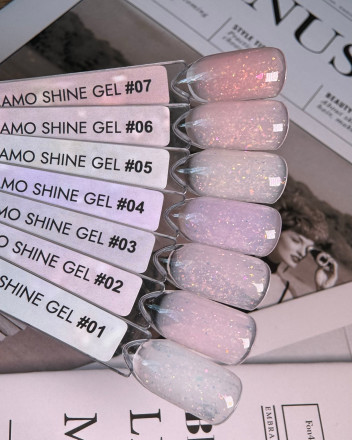 ONE NAIL   Gel CAMO SHINE   #03   15мл (флакон)   Гель для моделирования средне-жидкий с хлопьями Юки