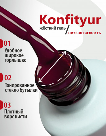 BSG   KONFITYUR во флаконе   #083   НИЗКАЯ ВЯЗКОСТЬ   20мл   Гель для моделирования средне-жидкий неоновый