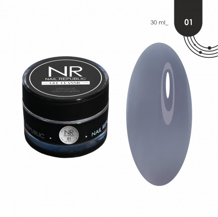 NAIL REPUBLIC   Gel CLASSIC   #01   30г   Гель  для моделирования средне-жидкий Прозрачный