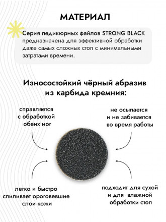 ALGEBRA BEAUTY   STRONG BLACK   Тонкие   S (15мм)   #100   (50шт)   Сменные файлы  для педикюрного диска без подложки